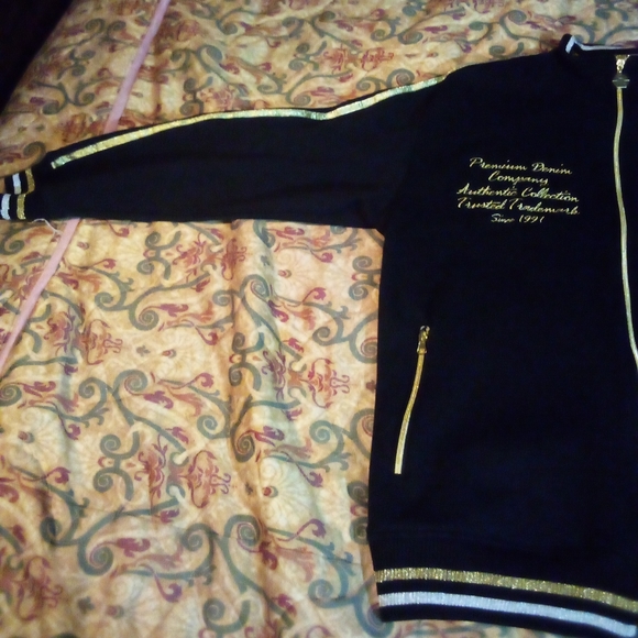 SOUTH POLE Premium Designer Full Zip Embroidered Studded Jacket Men's L Black - Picture 5 of 16